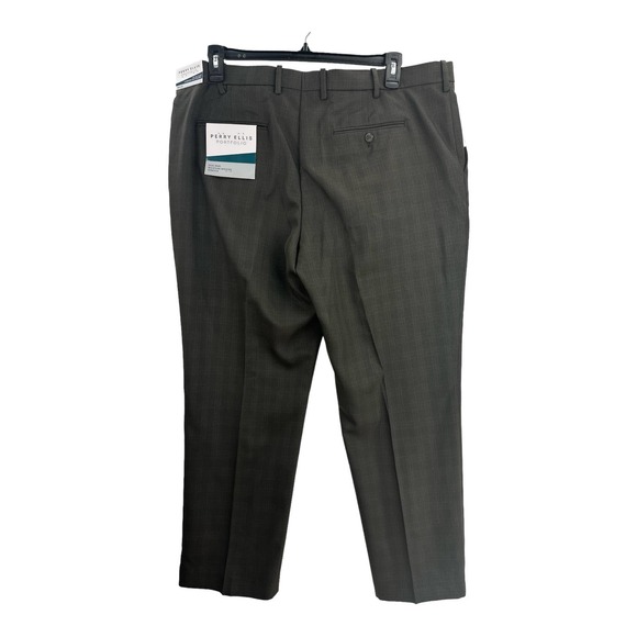 Perry Ellis Portfolio, Men's Modern-Fit Subtle Check Dress Pants, 40W x 30L - Picture 2 of 10